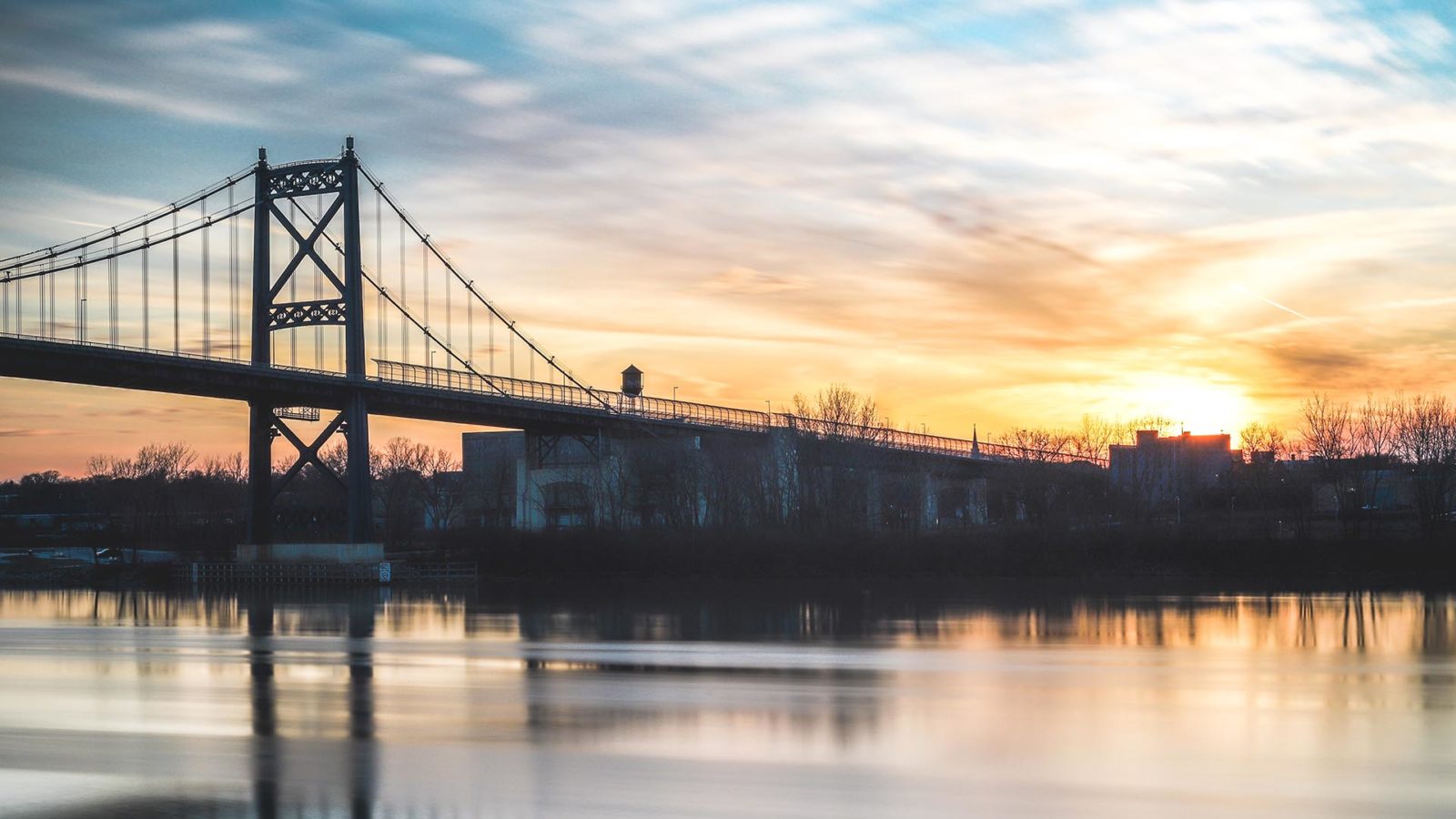 bridge over water during sunrise in Toledo, Ohio